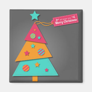 Aimant Joli sapin de Noël lumineux art moderne artisanat