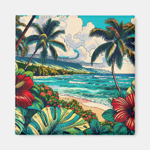 Aimant Joli thème Hawaiian Island