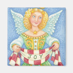 Aimant Jolie bannière de Noël de dessin animé ange halo a