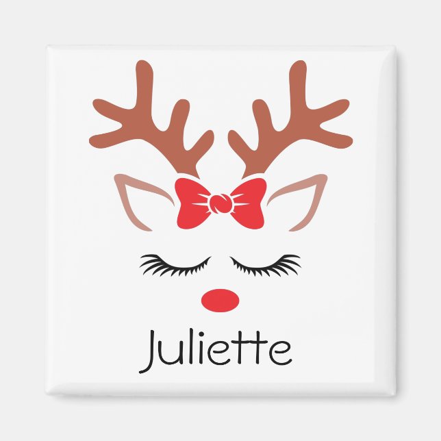 Aimant Jolie ceinture Christmas Reindeer rouge arc en cli (Devant)
