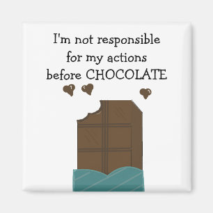 Aimant Jolie citation au chocolat