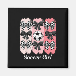 Aimant Jolie Fille de Football Coquette Nœud Fille de Foo