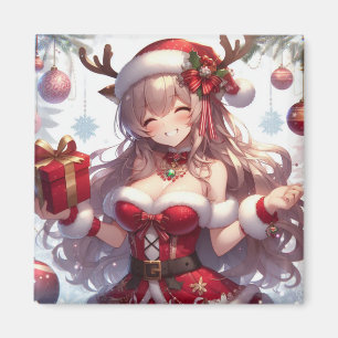 Aimant Jolie fille de Noël d'anime