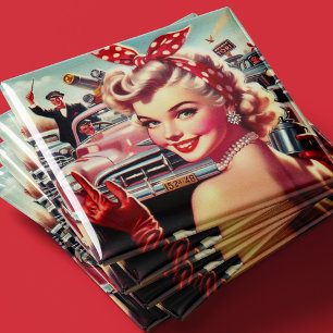 Aimant Jolie fille Vintage des années 1950