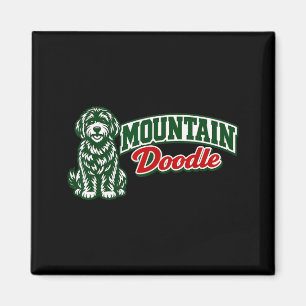 Aimant Jolie montagne doodle vintage rétro randonnée en p
