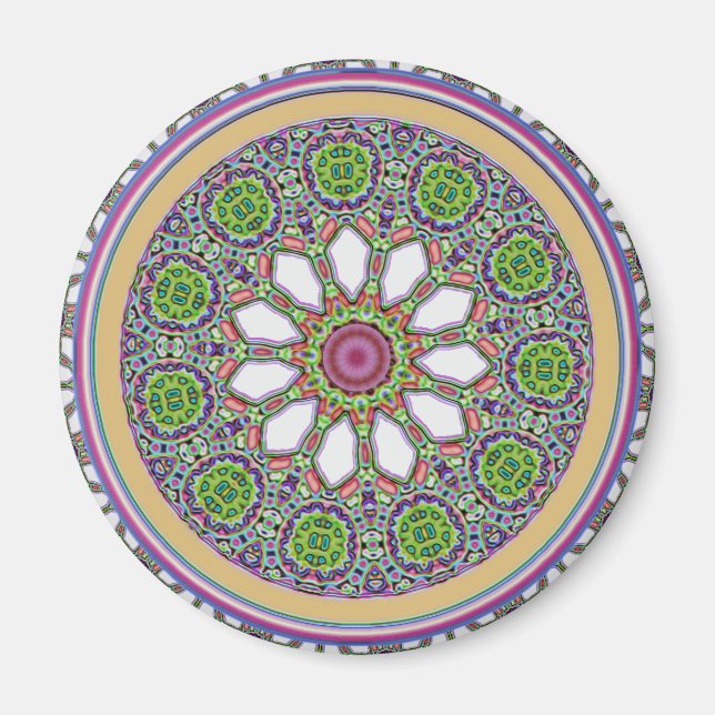 Aimant Jolie mosaïque violette et blanche marmite (Devant)