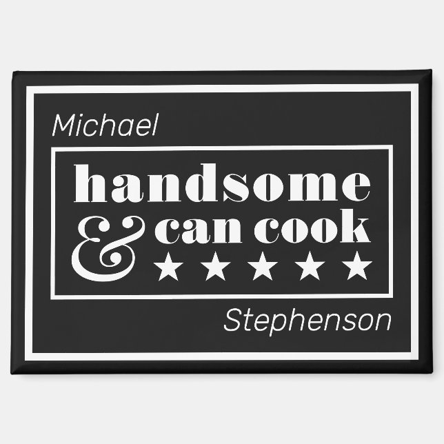 Aimant Jolie & Peut Cuisiner Typographie Fête des Pères (Recto)