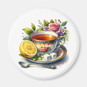 Aimant Jolie tasse de thé au citron