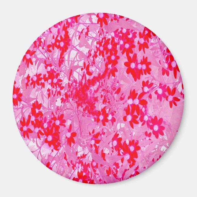 Aimant Jolies fleurs rouges (Devant)