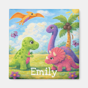 Aimant Jolis dinosaures colorés amis pour enfants 