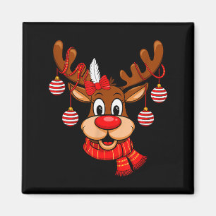 Aimant Jolis rennes de Noël nez rouge Rudolph Xmas enfant