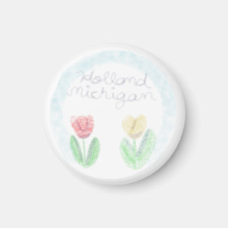 Aimant Jolis tulipes de Hollande Michigan à l'aquarelle