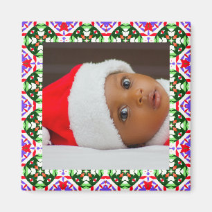 Aimant Jolly et Festive Photo de Noël Cadre M