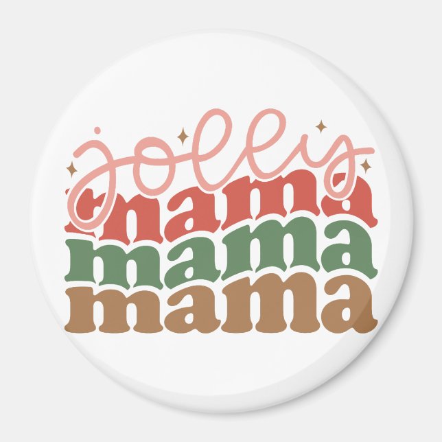 Aimant Jolly Mama Retro Vacances de Noël Super (Devant)