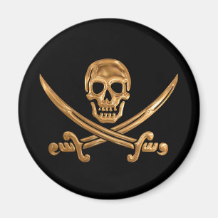 Aimant Jolly roger d'or
