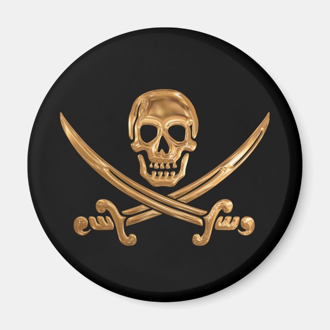 Aimant Jolly roger d'or (Devant)