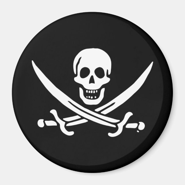 Aimant Jolly roger drapeau de pirate (Devant)