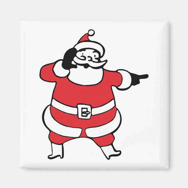 Aimant Jolly Santa Claus appelle Reindee à Noël (Devant)