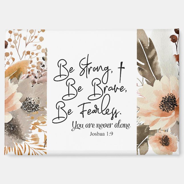 Aimant Joshua 1 9 Soyez fort Soyez brave Bible Verse (Recto)