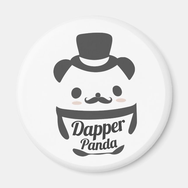 Aimant Jote Dapper Panda Porté Chapeau Haut (Devant)