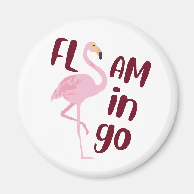 Aimant Jouer Flamant rose rose Typographie Art (Devant)