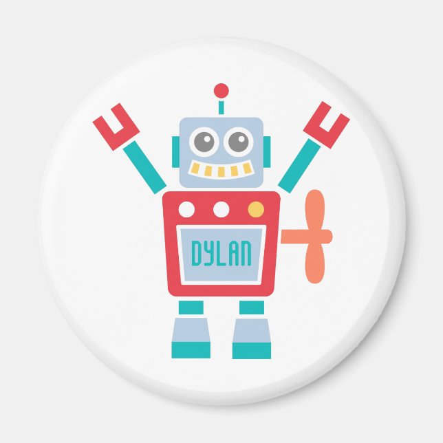 Aimant Jouet Robot vintage Pour Enfants (Devant)