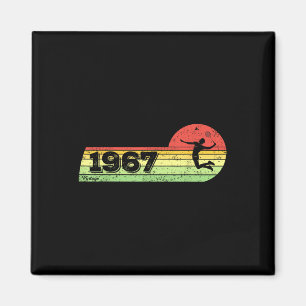 Aimant Joueur de badminton Vintage 1967 Birthday Shuttle