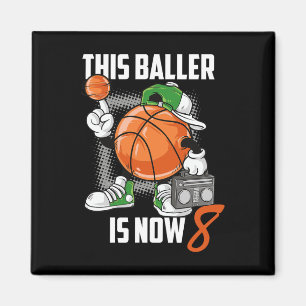 Aimant Joueur de basket-ball 8 Ans Amusant 8 Ans Enfant