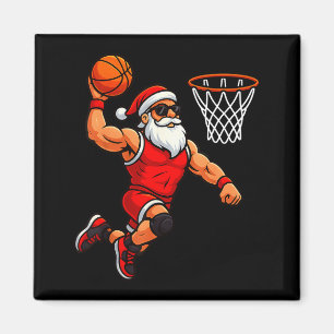 Aimant Joueur de basket-ball du Père Noël de Noël qui fai