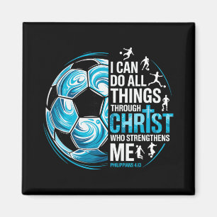Aimant Joueur de football Christian Je peux faire toutes