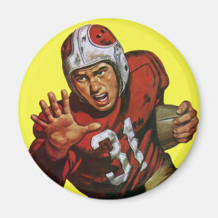 Aimant Joueur de football sportif vintage tournant en arr