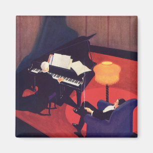 Aimant Joueur de piano de salon de musique Art Déco vinta