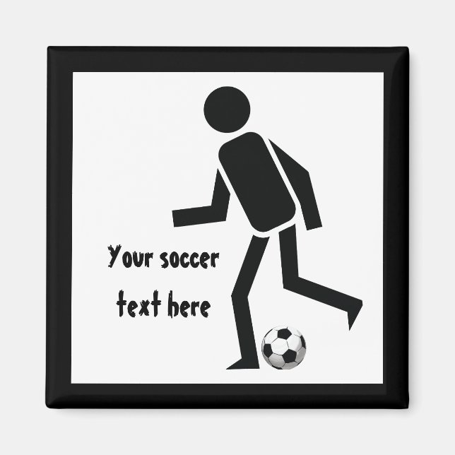 Aimant Joueur de soccer et balle cadeau personnalisé (Devant)