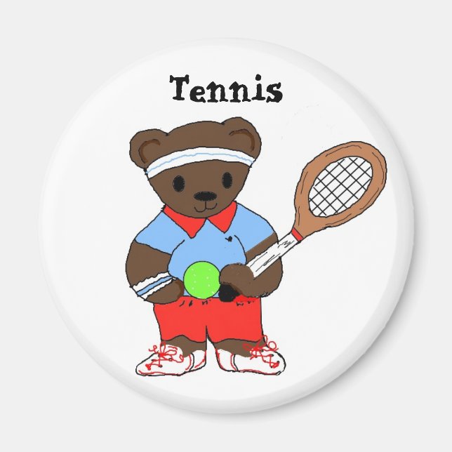 Aimant Joueur de tennis nounours (Devant)
