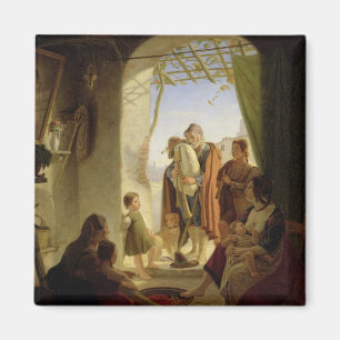 Aimant Joueur napolitain de cornemuse en hiver Rome, 1833