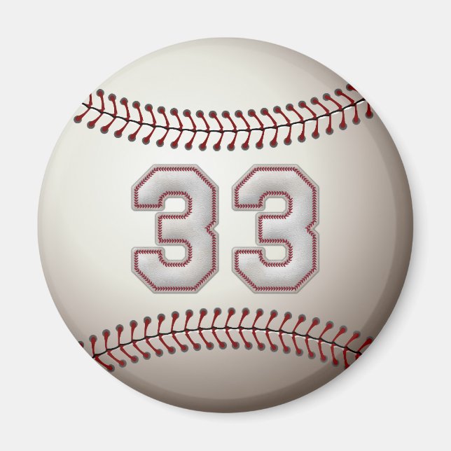 Aimant Joueur numéro 33 - Cool de baseball (Devant)