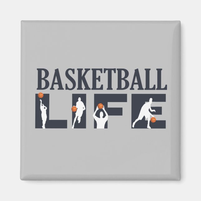 Aimant Joueurs de basket-ball avec boule orange (Devant)