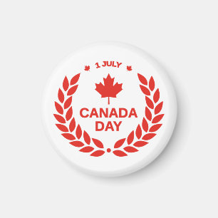 Aimant jour canadien rouge feuille d'érable 1er juillet b