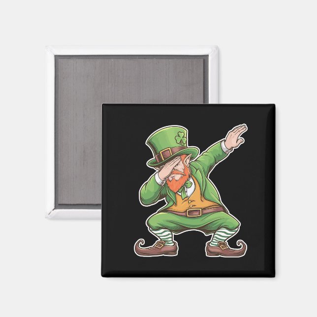 Aimant Jour de la Saint Patrick Dab Dabbing Leprechaun En (Recto/Verso)