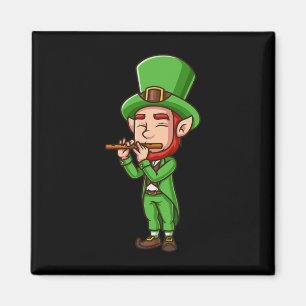 Aimant Jour de la Saint-Patrick irlandais lutin jouant de