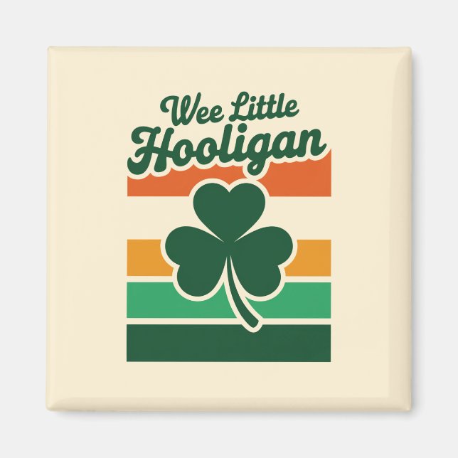 Aimant Jour de la Saint Patrick Wee Little Hooligan Drôle (Devant)