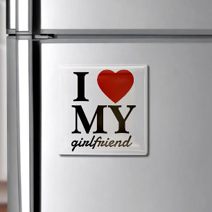 Aimant Jour des Valentines J'aime ma petite amie   Petit 