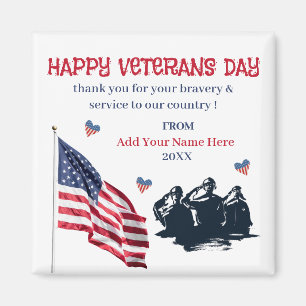 Aimant Jour des vétérans drapeau patriotique USA Merci