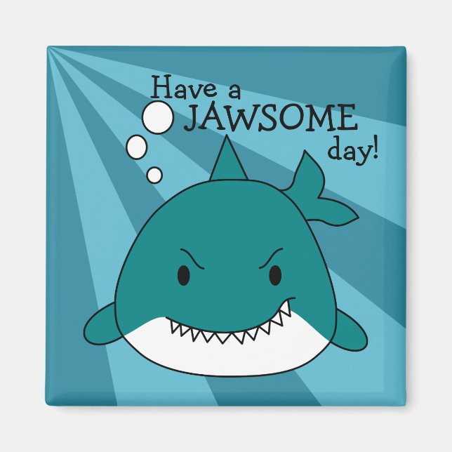 Aimant Jour du dessin sur le requin Jawsome (Devant)