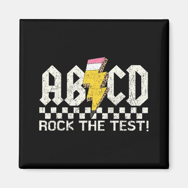 Aimant Jour Enseignant Test Retro Abcd Rock Test Jour Sch (Devant)