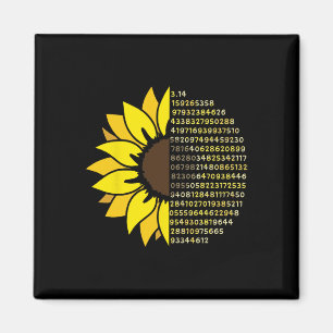 Aimant Jour Pi Tournesol 3.14 Numéro Pi Symbole Math Scie