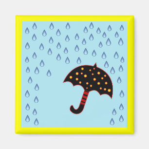 Aimant jour pluvieux avec parapluie