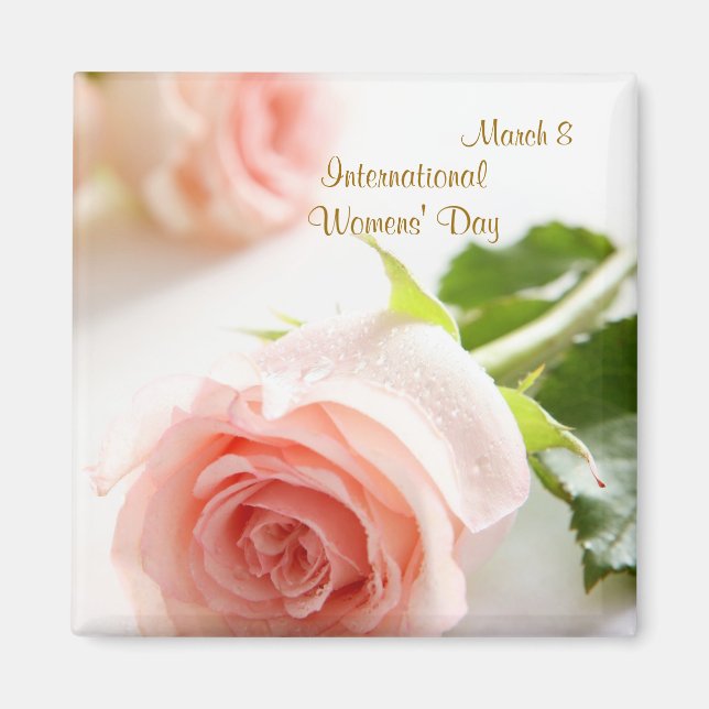 Aimant Journée internationale de la femme. Amante rose bl (Devant)