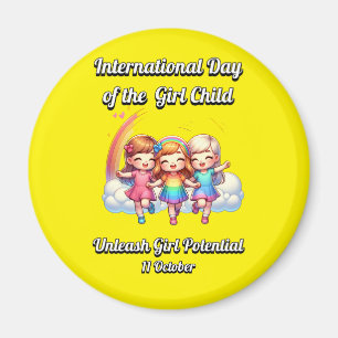 Aimant Journée internationale de la Fille. Potentiel des