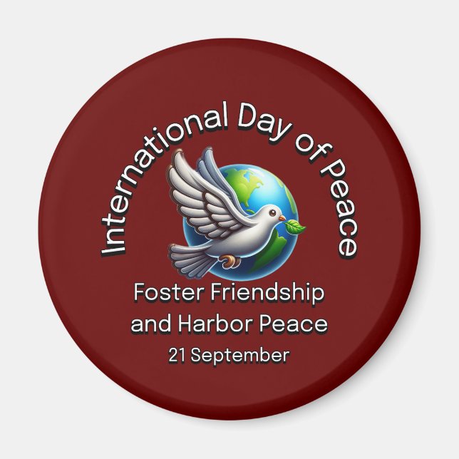Aimant Journée internationale de la paix. Favoriser l'ami (Devant)